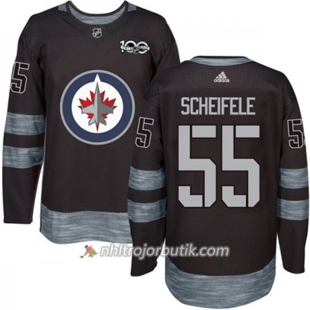 Män Ishockey Winnipeg Jets Tröja Mark Scheifele 55 1917-2017 100th Anniversary Adidas Svart Authentic
